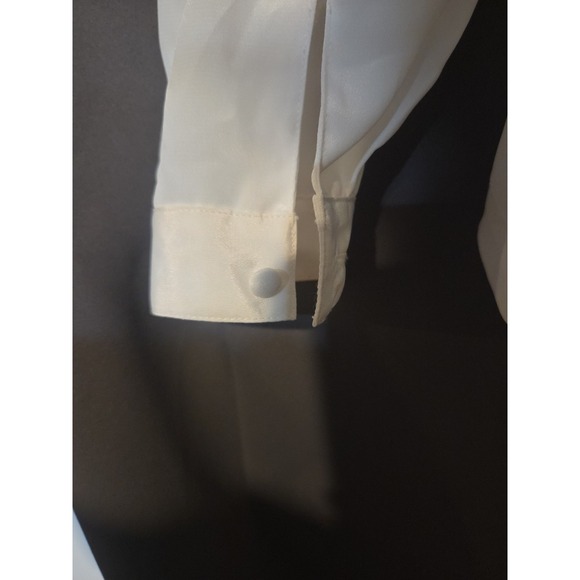 Anne Larson Cream Embellished Button Up, Women's Petite Small, Career Blouse Top - Picture 6 of 8